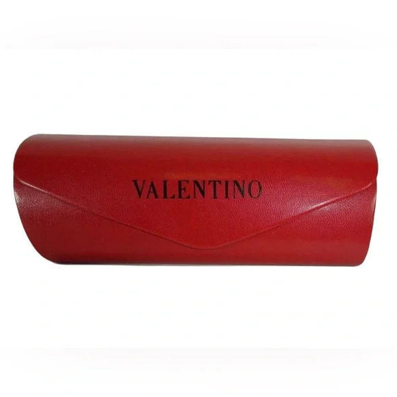VALENTINO Vintage Authentic Red Leather Hard Magnetic Snap Close Sunglasses Case - Picture 1 of 3